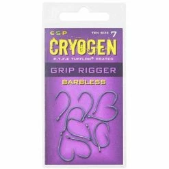 Carp Hooks ESP Cryogen Grip Rigger Barbless