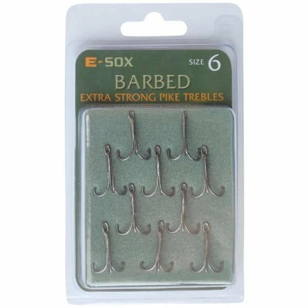 E-SOX Extra Strong Pike Trebles (Barbed) 3 E-SOX Extra Strong Pike Trebles (Barbed)