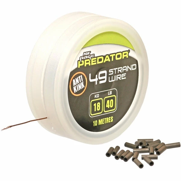 Fox Rage Predator 49 Strand Wire Inc Crimps 3 Fox Rage Predator 49 Strand Wire Inc Crimps
