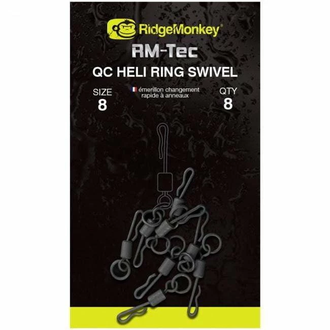 RidgeMonkey RM-Tec Quick Change Heli Ring Swivel Size 8 Carp Terminal 3 RidgeMonkey RM-Tec Quick Change Heli Ring Swivel Size 8 Carp Terminal