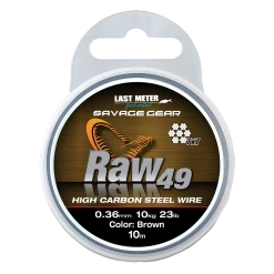 Savage Gear Raw49 Uncoated Wire Brown 10m Pike Wire & Traces