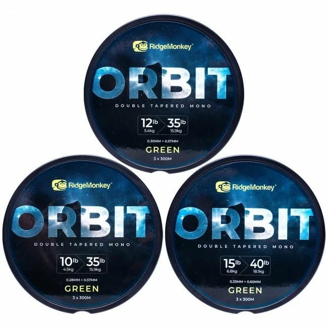 RidgeMonkey Orbit Double Tapered Mono Green -D Carp Line 3 RidgeMonkey Orbit Double Tapered Mono Green -D Carp Line
