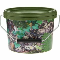 Carp Luggage NGT Round Camo Bucket With Metal Handle
