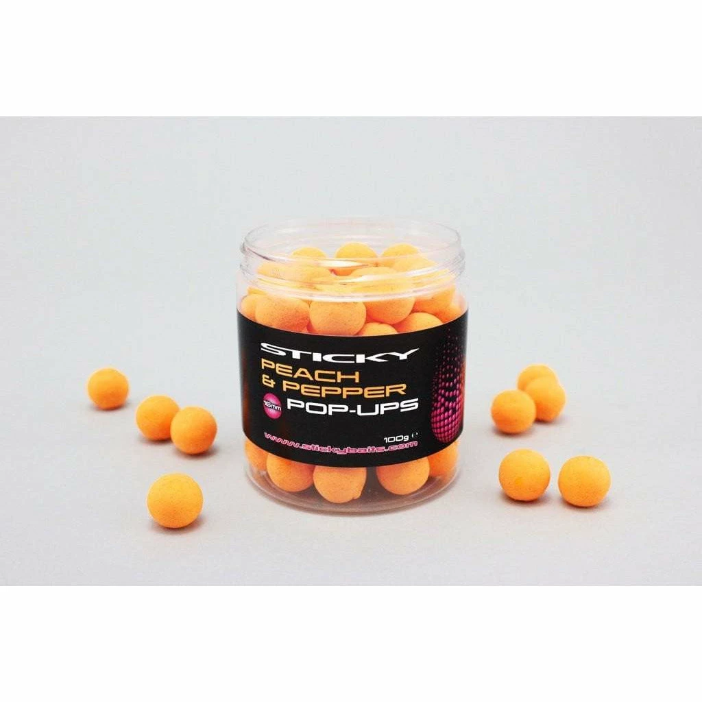 Sticky Baits Peach & Pepper Pop-Ups 16mm 3 Sticky Baits Peach & Pepper Pop-Ups 16mm