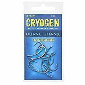 Carp Hooks ESP Cryogen Curve Shank Barbless 3 Carp Hooks ESP Cryogen Curve Shank Barbless